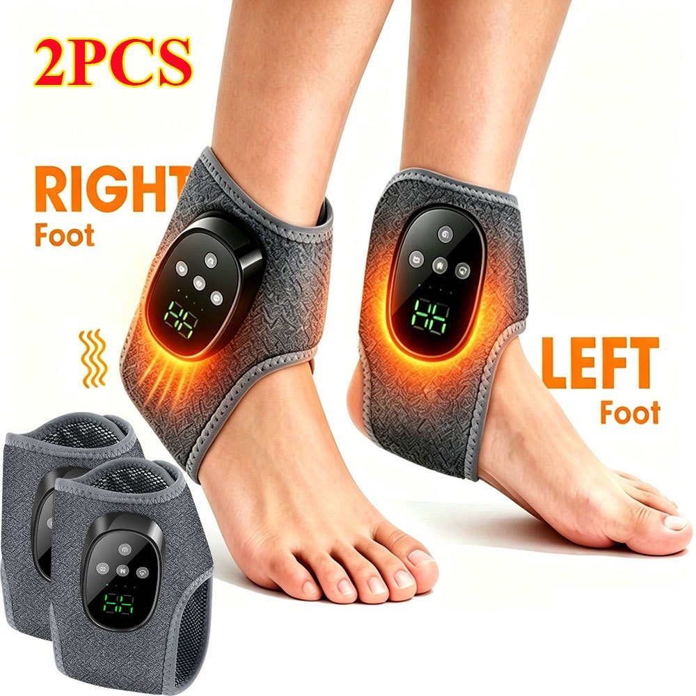 Electric Foot Ankle Massager Heating Vibration for Plantar Fasciitis Pain Relief