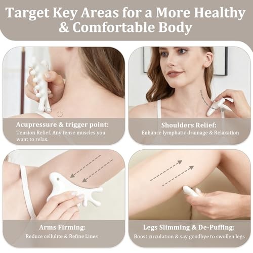 6-in-1 Ceramic Gua Sha Tool for Body & Face, Lymphatic Drainage & Relaxation