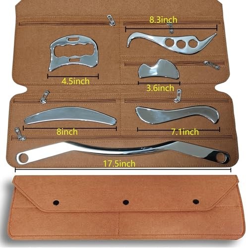 6-in-1 Stainless Steel Gua Sha Massage Tool Set for Soft Tissue Mobilization – B