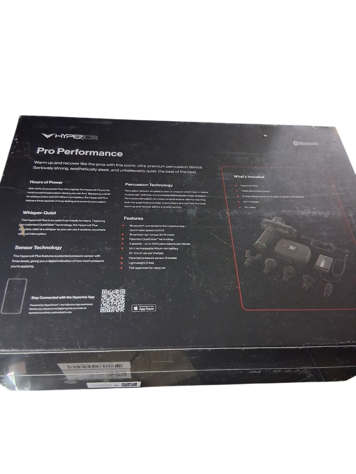 Hyperice Hypervolt Plus Percussion Massage Device Black, Bluetooth NEW