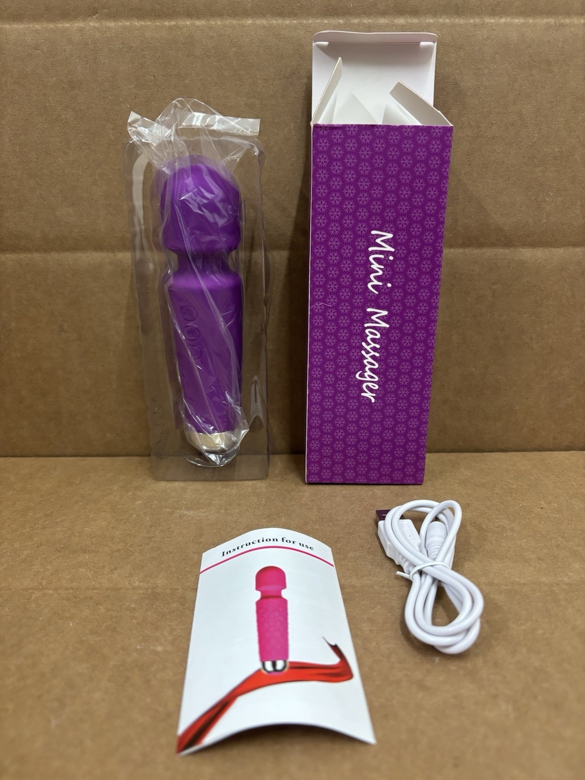 Mini Wand Massager Purple Silicone + ABS Silent Waterproof Powerful Vibration
