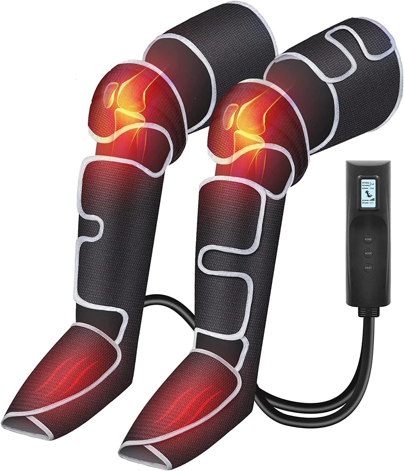 Leg Massager for Circulation, Air Compression Calf Knee Foot Massager with Heat,