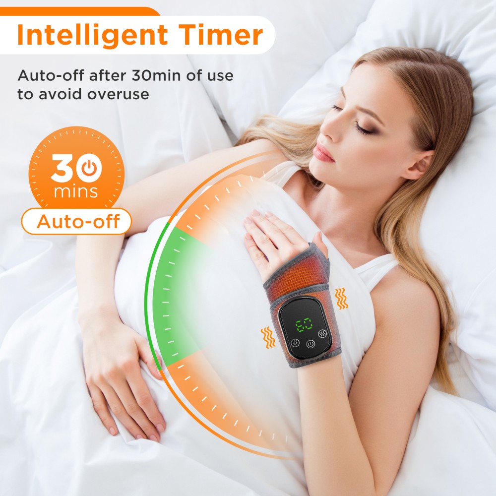 Cordless Foot Ankle Massager Wrist Hand Brace Heating Vibration for Pain Relief