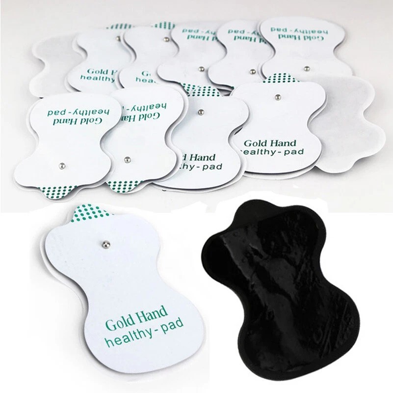 50PCS Replacement Tens Electrode Pads Massage Machine Gold Hand Health Pad New