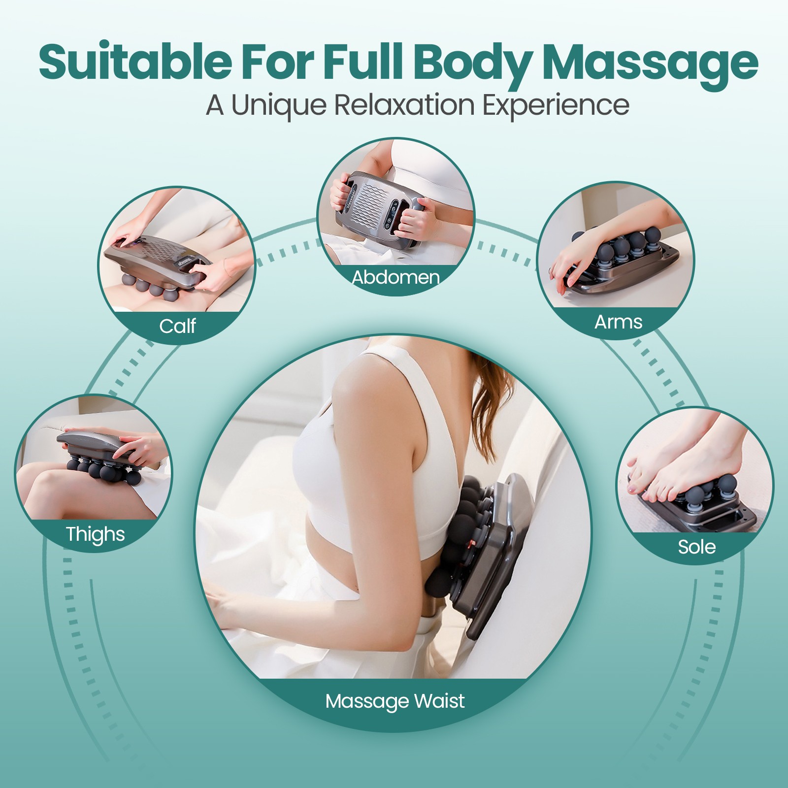 9 Modes Deep Tissue Muscle Massage Gun 10 Head Massager Relax with LED Screen