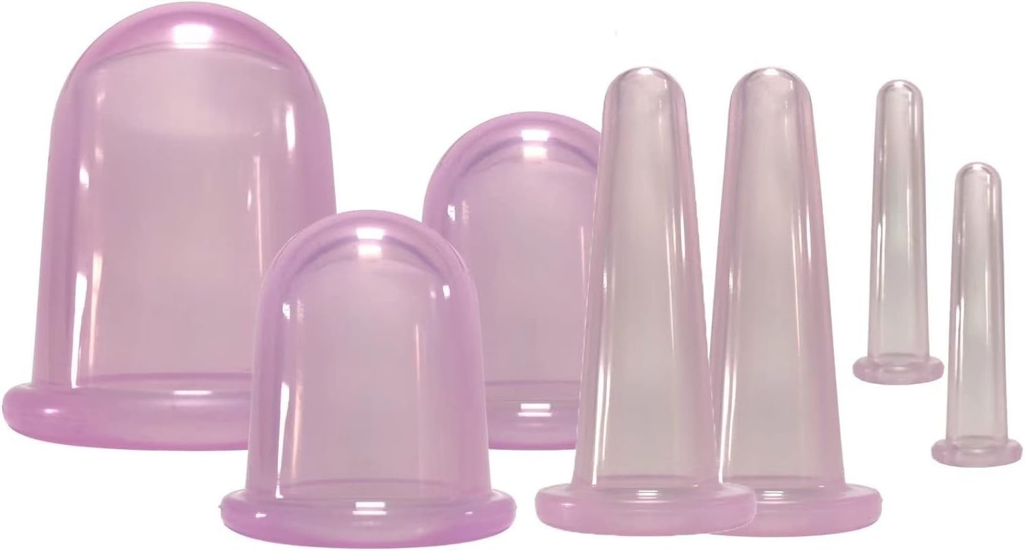 Facial Cupping Set Silicone Cupping Therapy Sets 7Pcs Anti-Cellulite Cup Vacuum