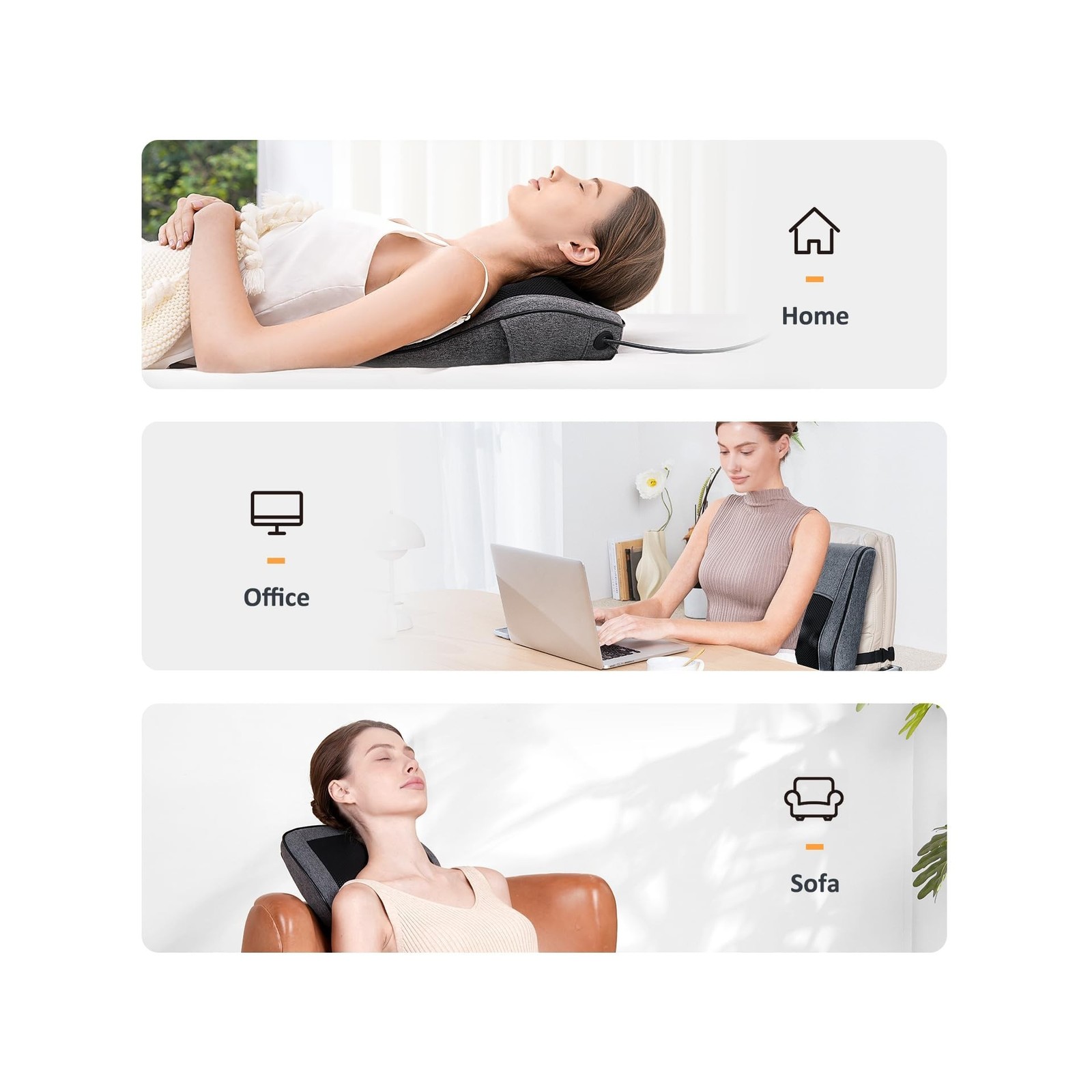 Boriwat Back Massager with Heat, Neck Massager for Pain Relief Deep Tissue, 3…