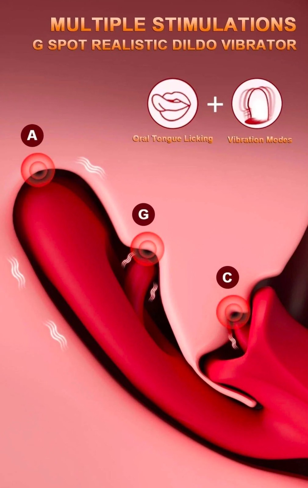 3in1 Toys Stimulator for Women with 9 Tongue & Thrusting – Red