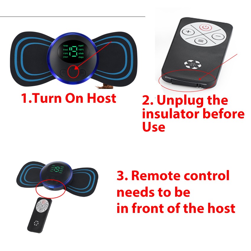 Portable Mini Electric Neck Back Massager Patch Stimulator Cervical Massage