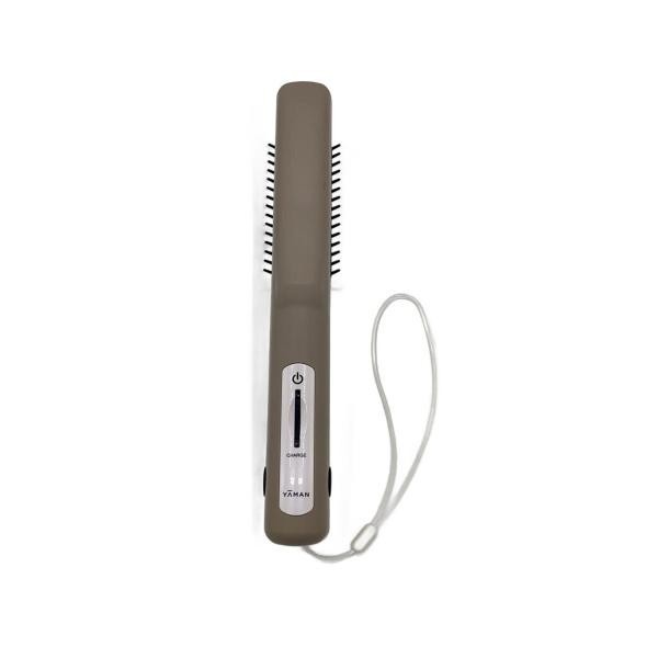 YA-MAN HC-21G Shine Pro Ultrasonic Hair Treatment Iron Device Greige Cordless