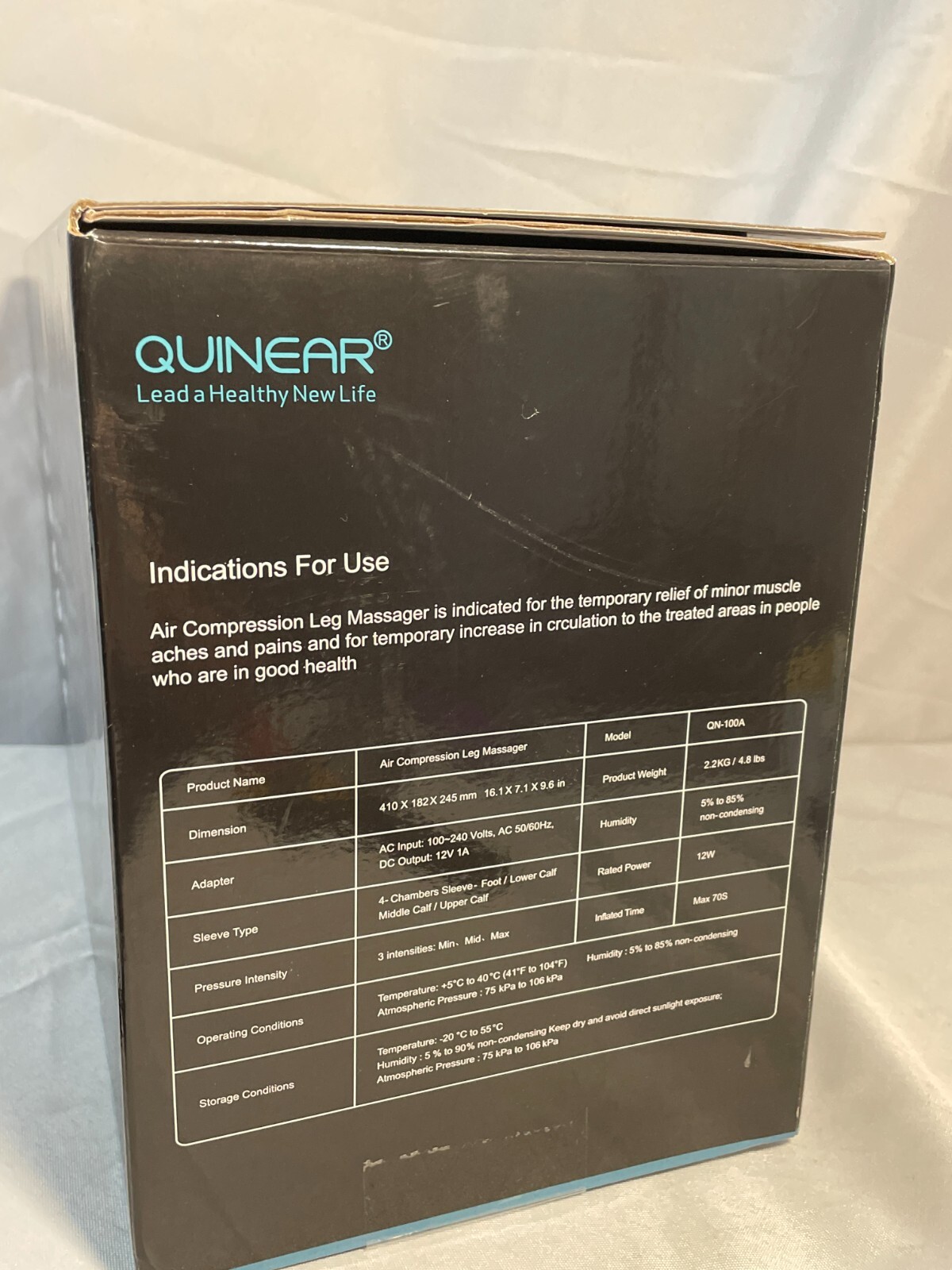 Quinear QN-100A Black Yellow 3 Modes Air Compression Leg Massager