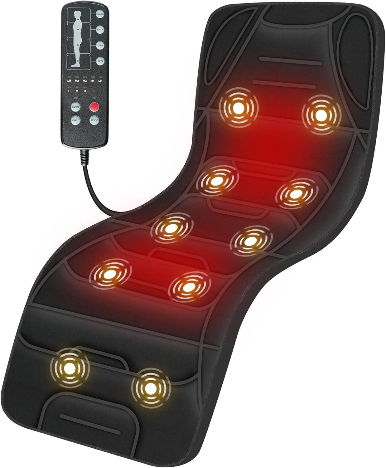 Soothing Full-Body Vibration Massage Mat with Heating Zones & Auto Shut-Off
