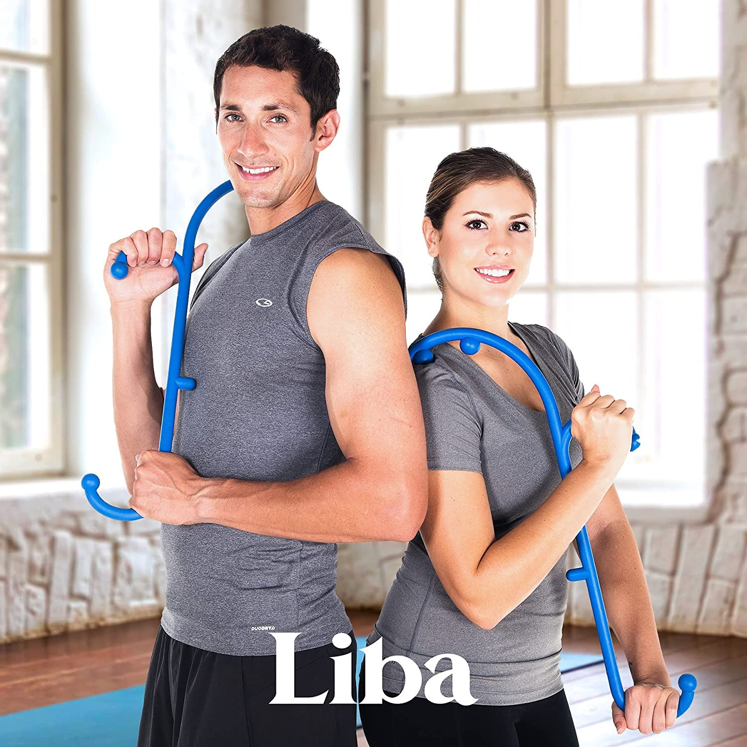 Liba Back and Neck Massager – Blue – for Trigger Point Fibromyalgia Pain Relief