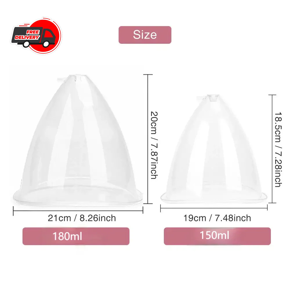 2pcs Breast Hip Vacuum Cupping Massage Cups 180/150ml Enlargement Suction Set 💆