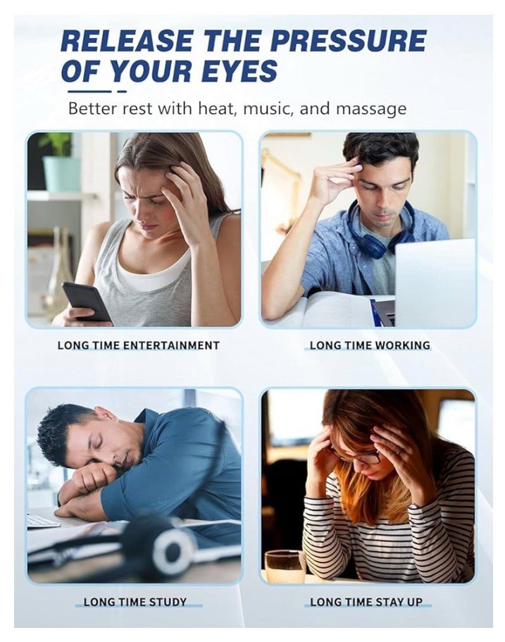 Eye Massager with Heat & Bluetooth Music, Mothers Day Gifts for Mom, Heated Eye
