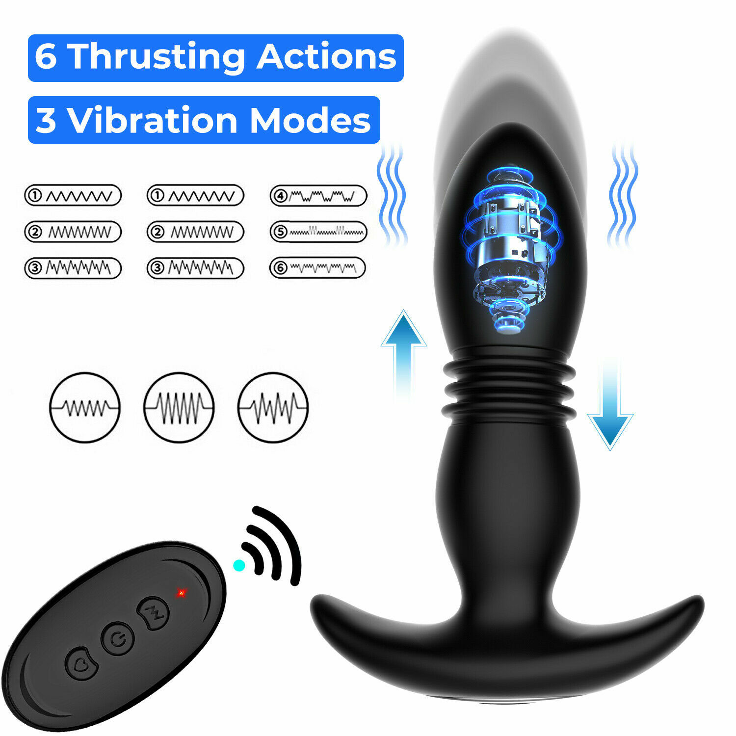 Powerful Prostate Massager Telescopic Motor Male Waterproof Vbrators Health NEW