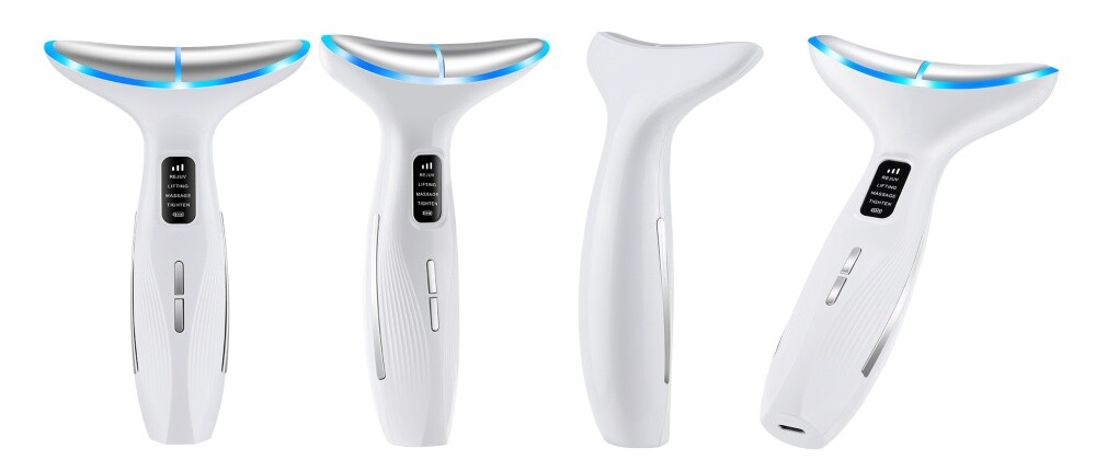 Microcurrent Facial & Neck Massager 3 Modes,Light Therapy, 45°C Constant Heat