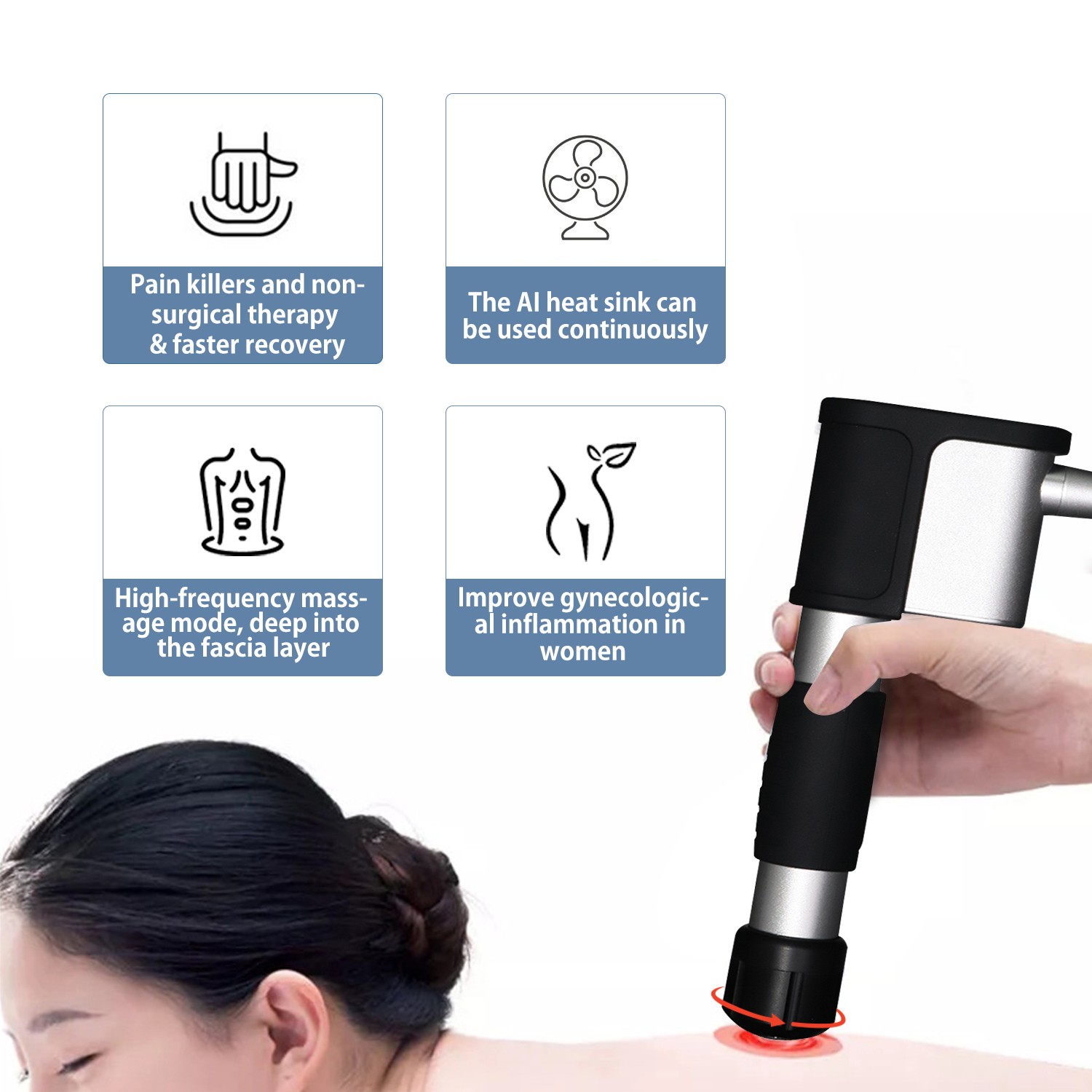 ED Pneumatic Shockwave Therapy Machine Body Massager Pain Relief ED Spa Gym Use