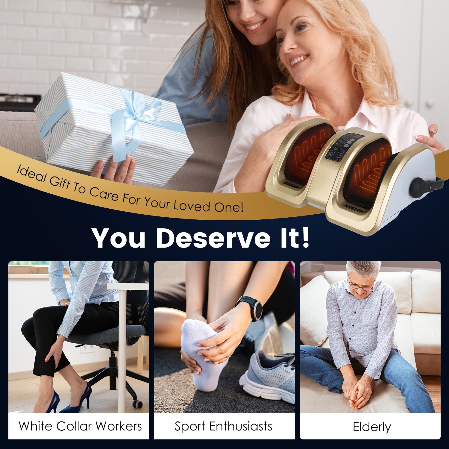 Shiatsu Electric Kneading Foot Massager Machine Adjustable Speeds Remote Control