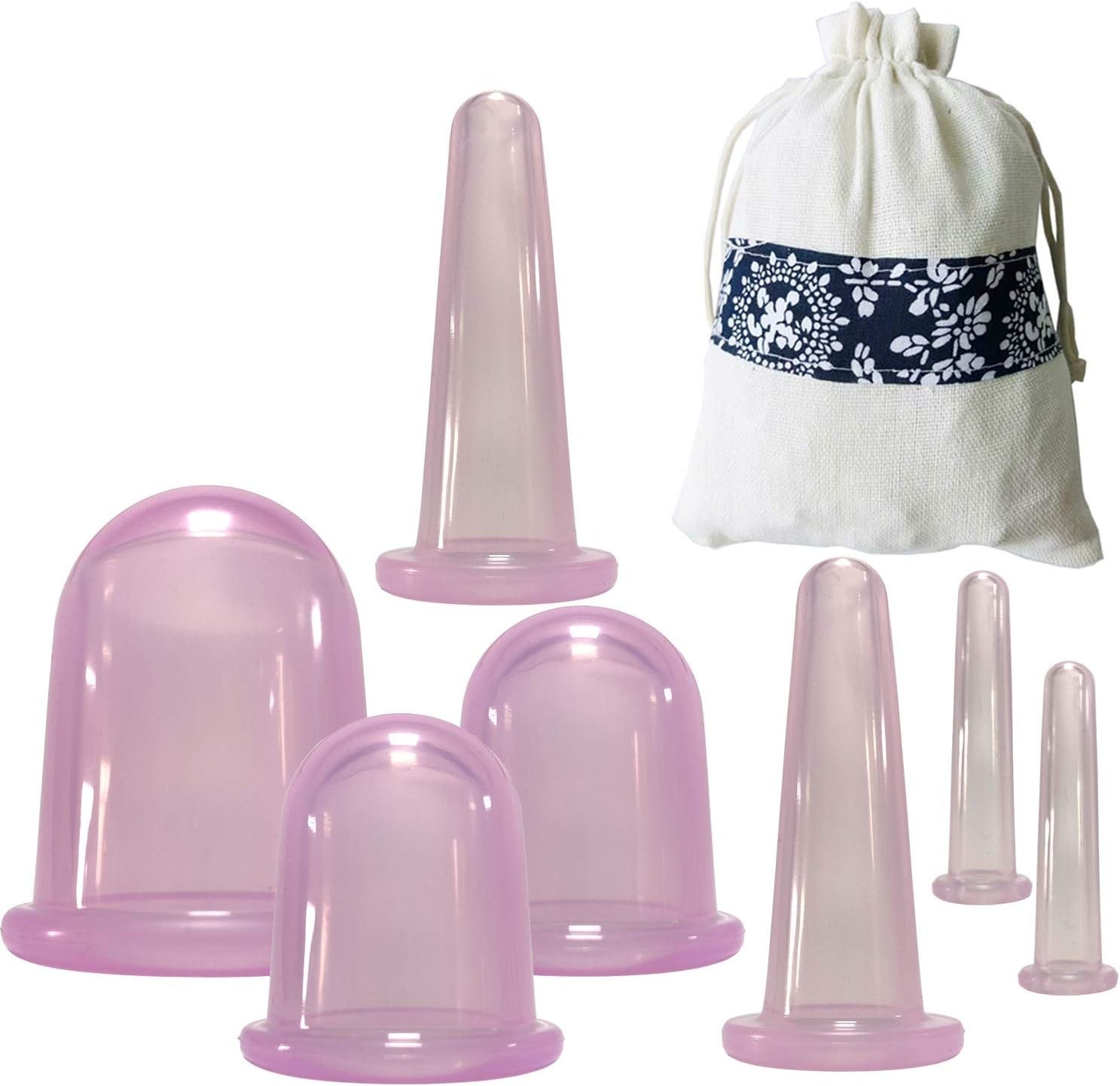 Facial Cupping Set Silicone Cupping Therapy Sets 7Pcs Anti-Cellulite Cup Vacuum