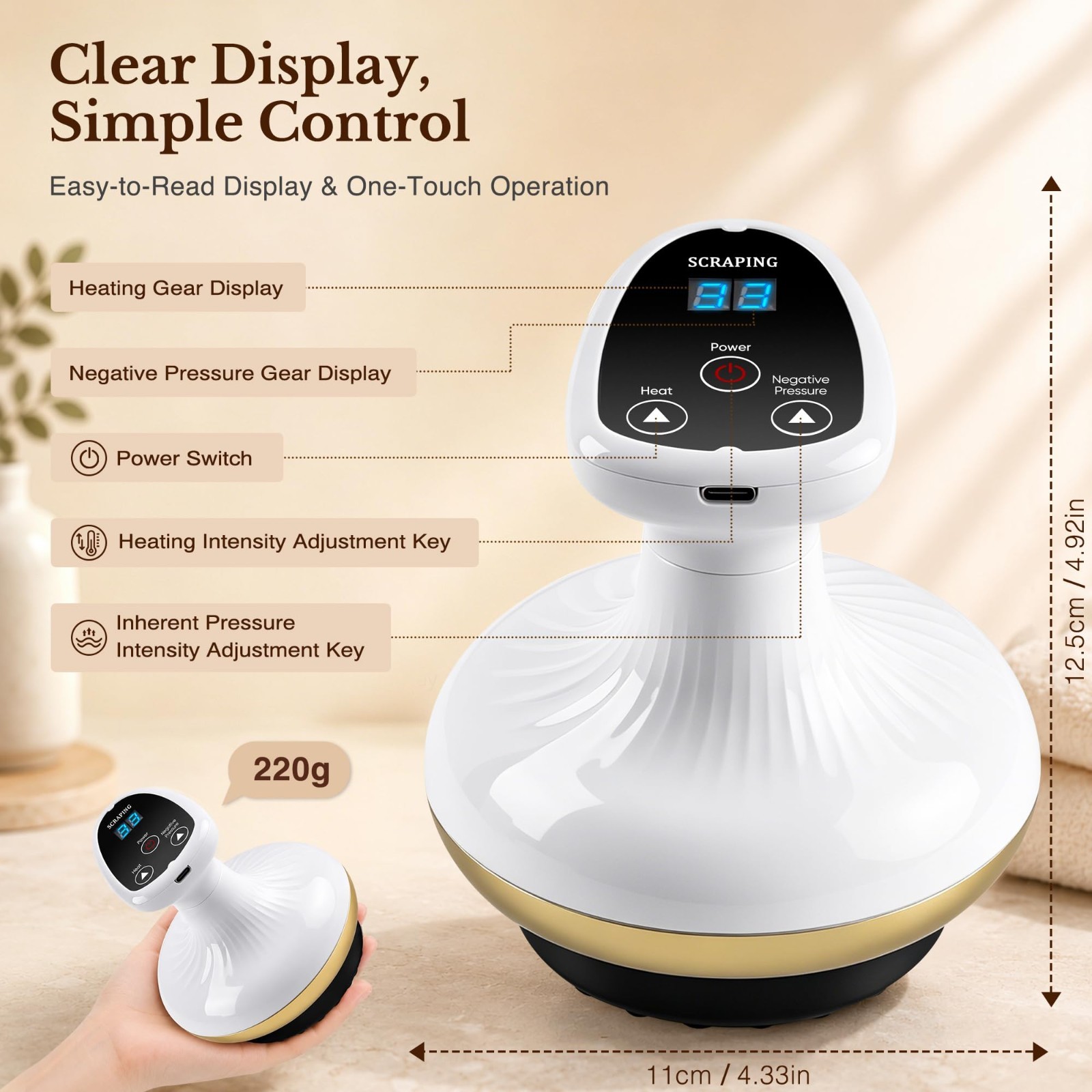 Rechargeable Cellulite Remover – 9 Suction Levels, Heat, Reduces Cellulite & Str