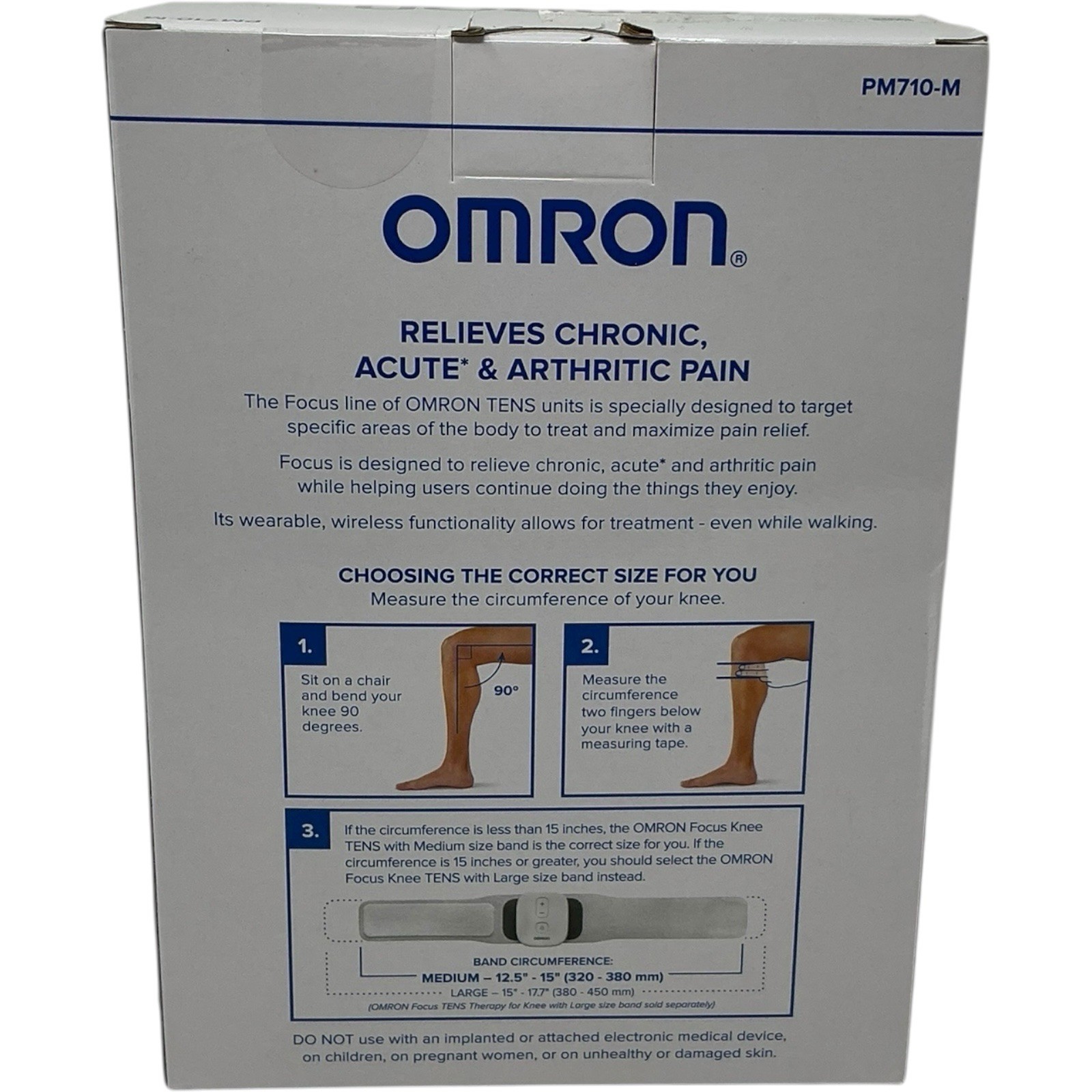 Omron Focus TENS Therapy for Knee Unit Wireless Muscle Stimulator Medium