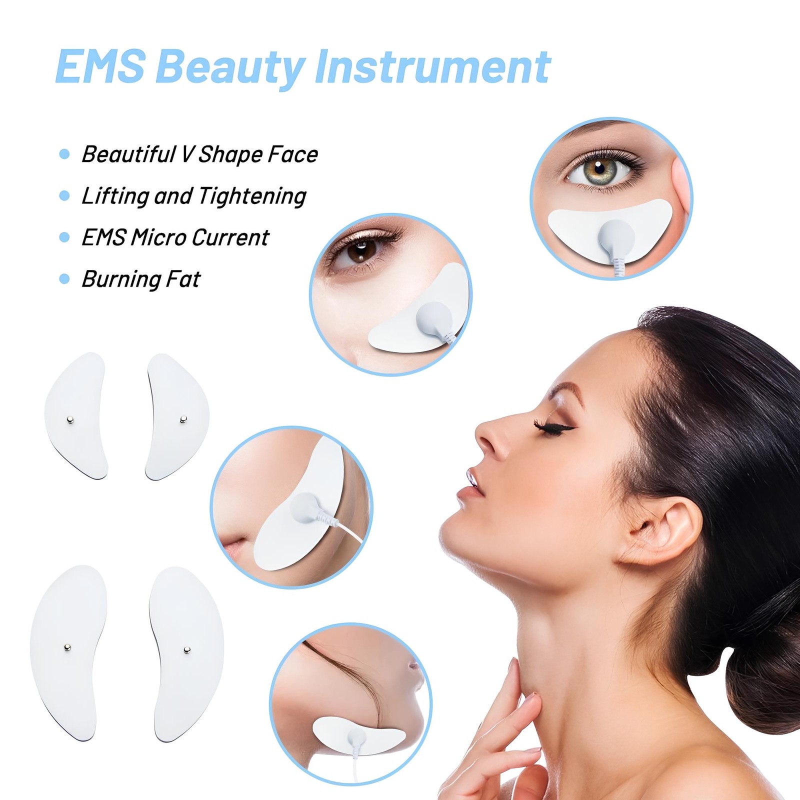 EMS Facial Body Muscle Stimulator Electrode Face Cheek Slimming Beauty Massager