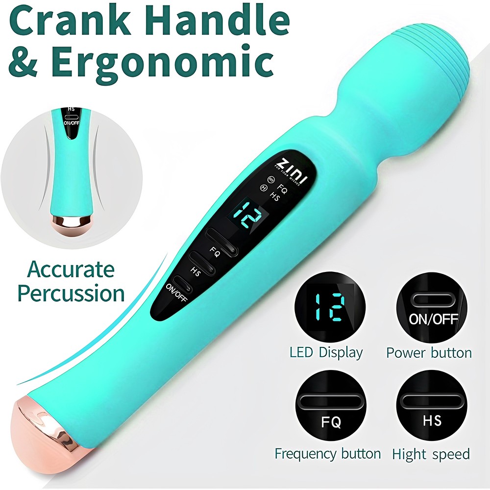 12-Mode LED Rechargeable Massage Wand for Women – Compact with USB Charging