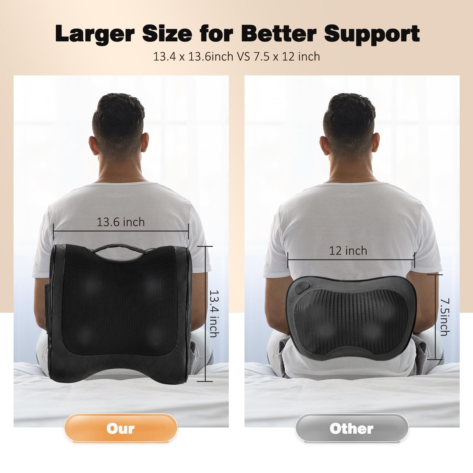 Boriwat Back Massager with Heat, Percussion & Shiatsu 2-in-1 Massager for Low…