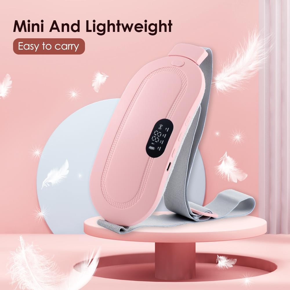 Electric Heating Waist Belt Vibrating Massager Menstrual Cramp Relief Abdominal