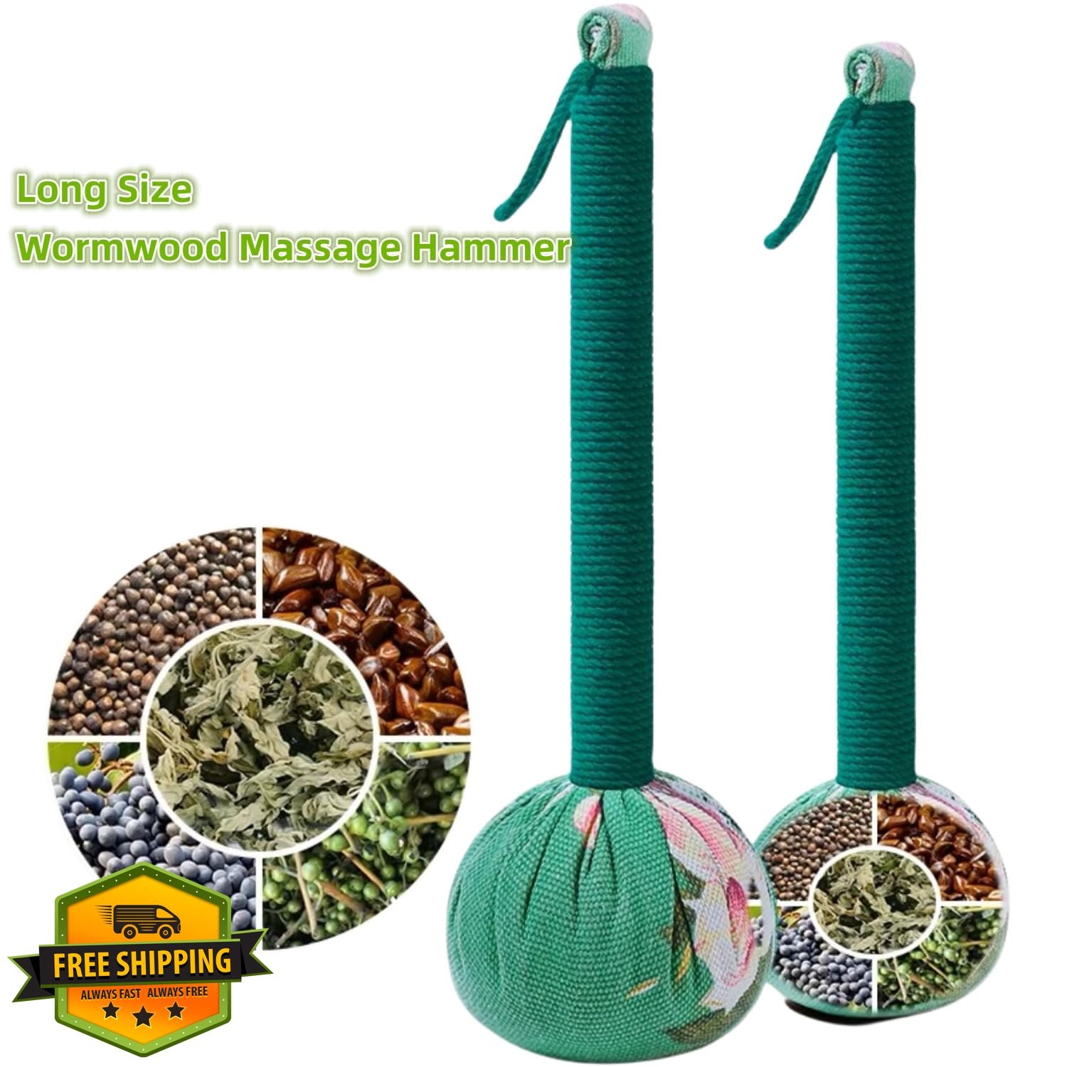 OnVisit 2pc Lymphatic Drainage Massage Hammer Body Muscle Relaxation Wormwood