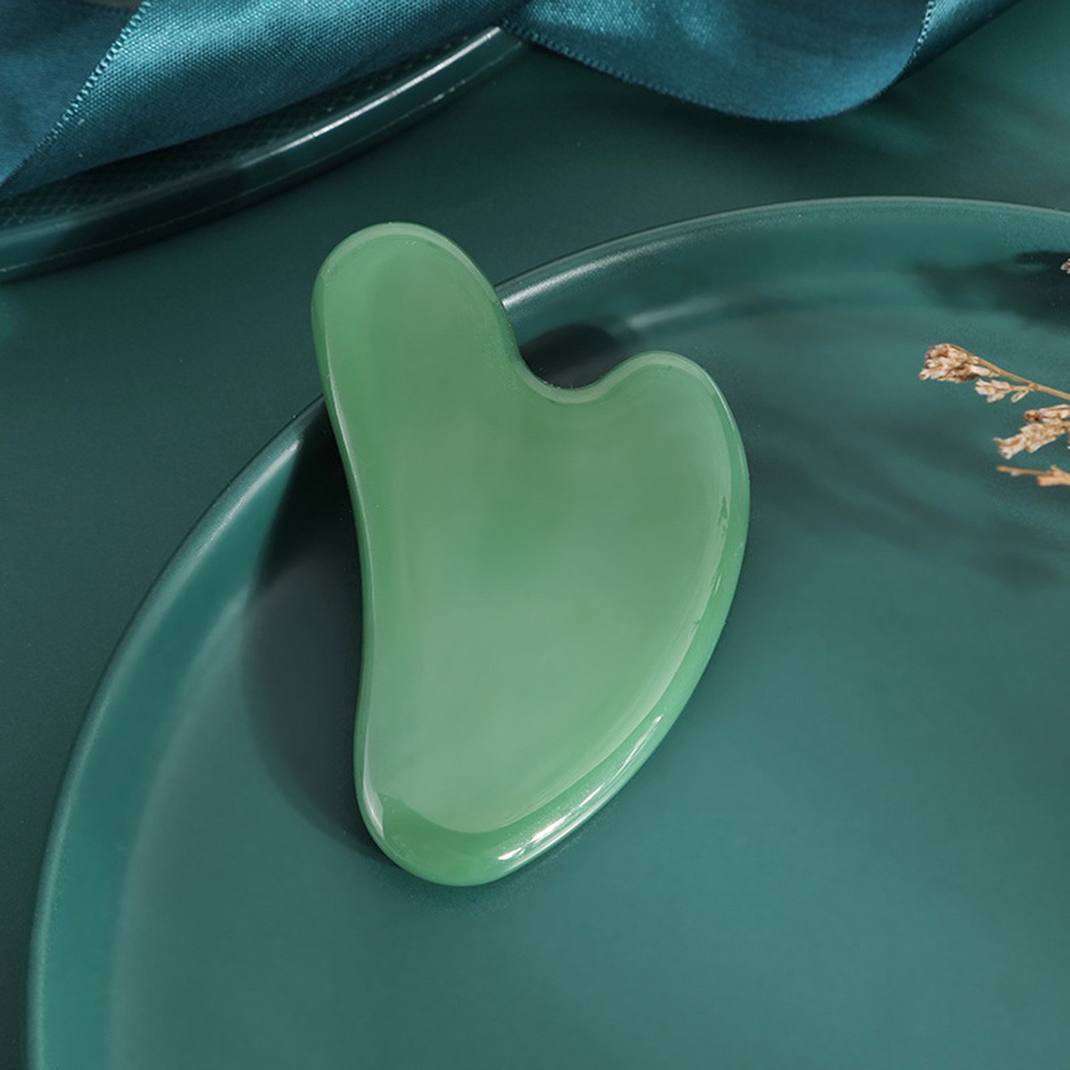 Gua Sha Green Aventurine Massage Tool Guasha Tool for Face and Body Skin Mass
