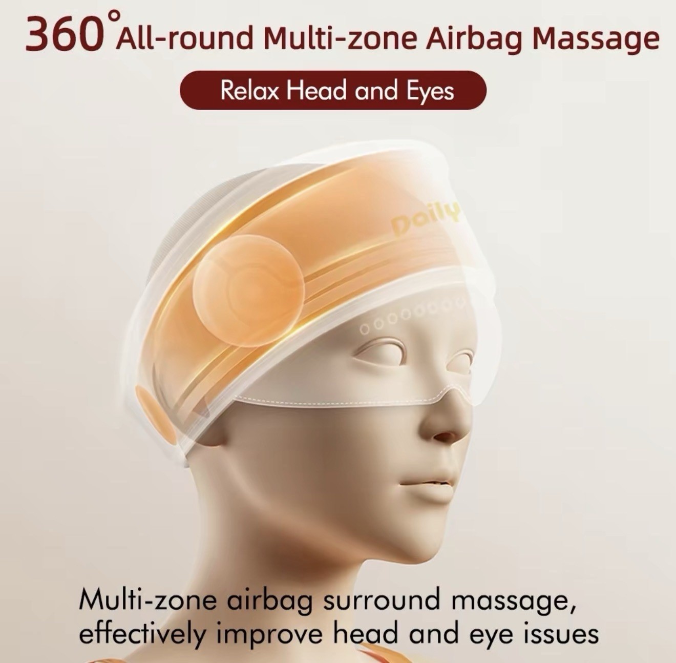 Electric Head Massager Hot Compress Levels Head Eye Massager