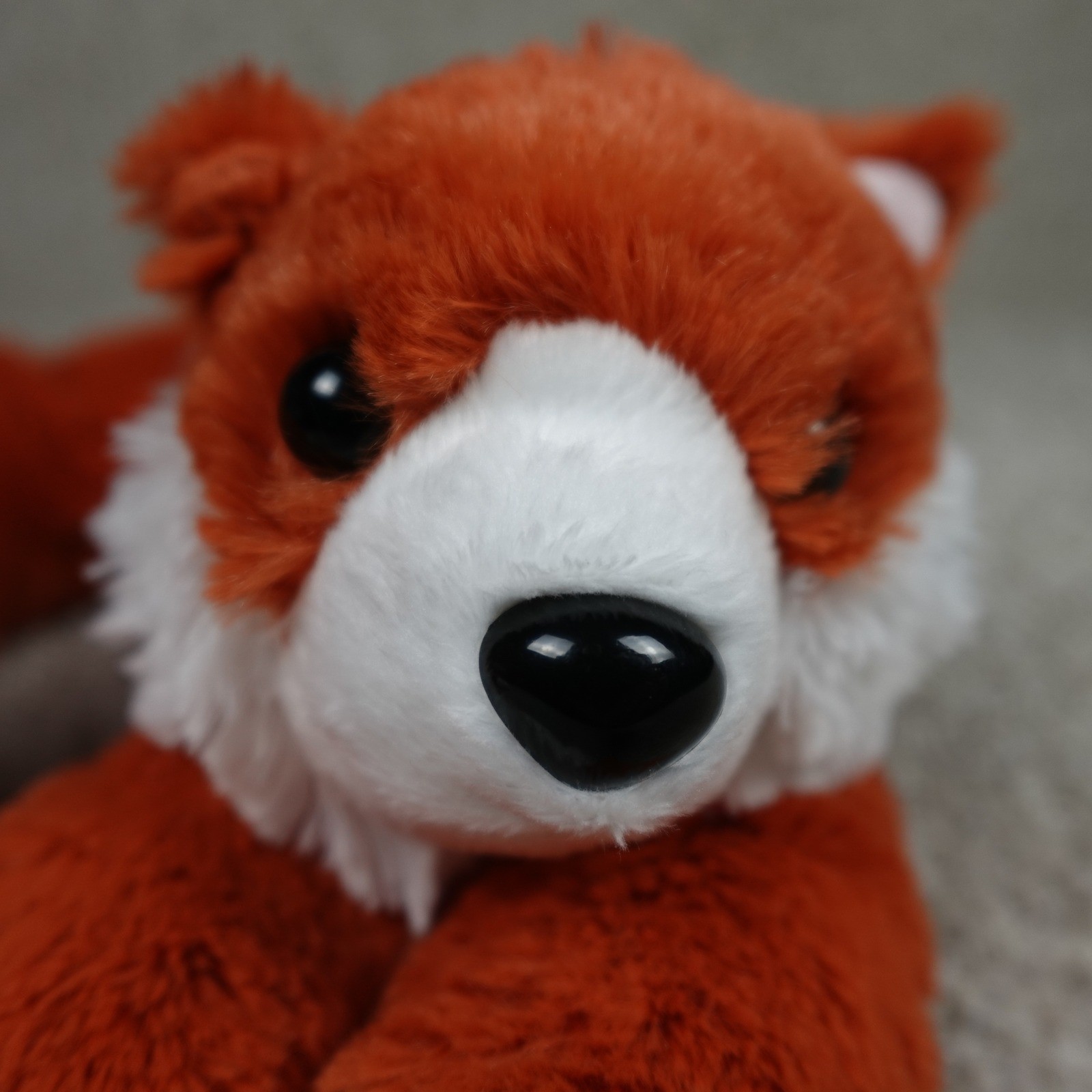Vibrating Plush Fox Neck Pillow Orange White Faux Fur Travel Support Accessory