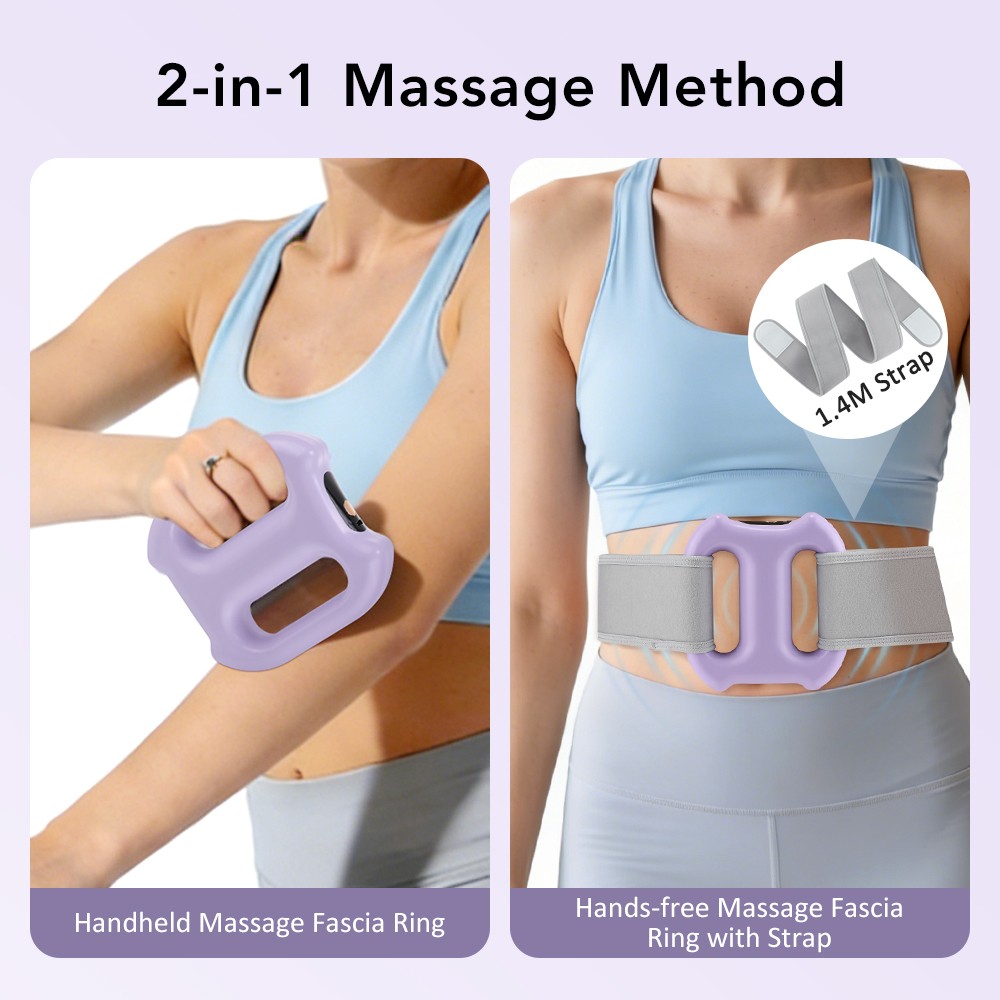 Handheld Fascial Massage Ring Deep Tissue Slimming Belt Vibration Body Shaping