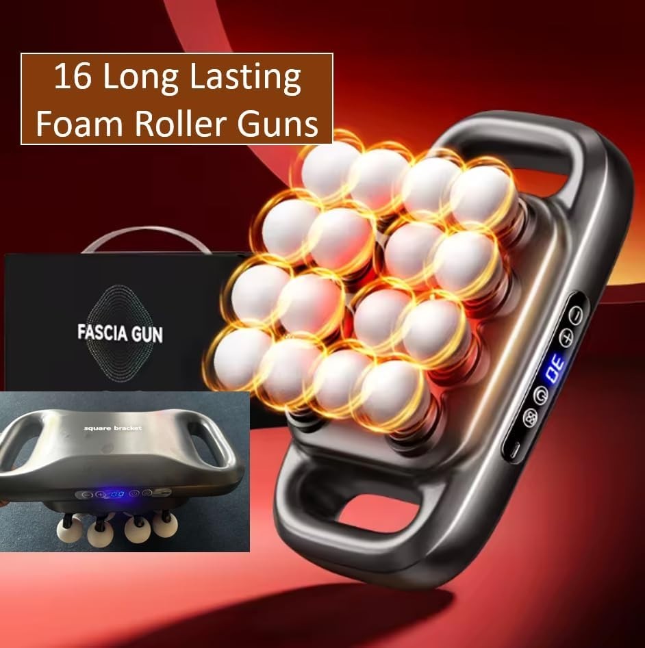 Professional Massage Gun, 16 Heads, 3 Modes, 30 Intensity Levels, 2000mAh Batter