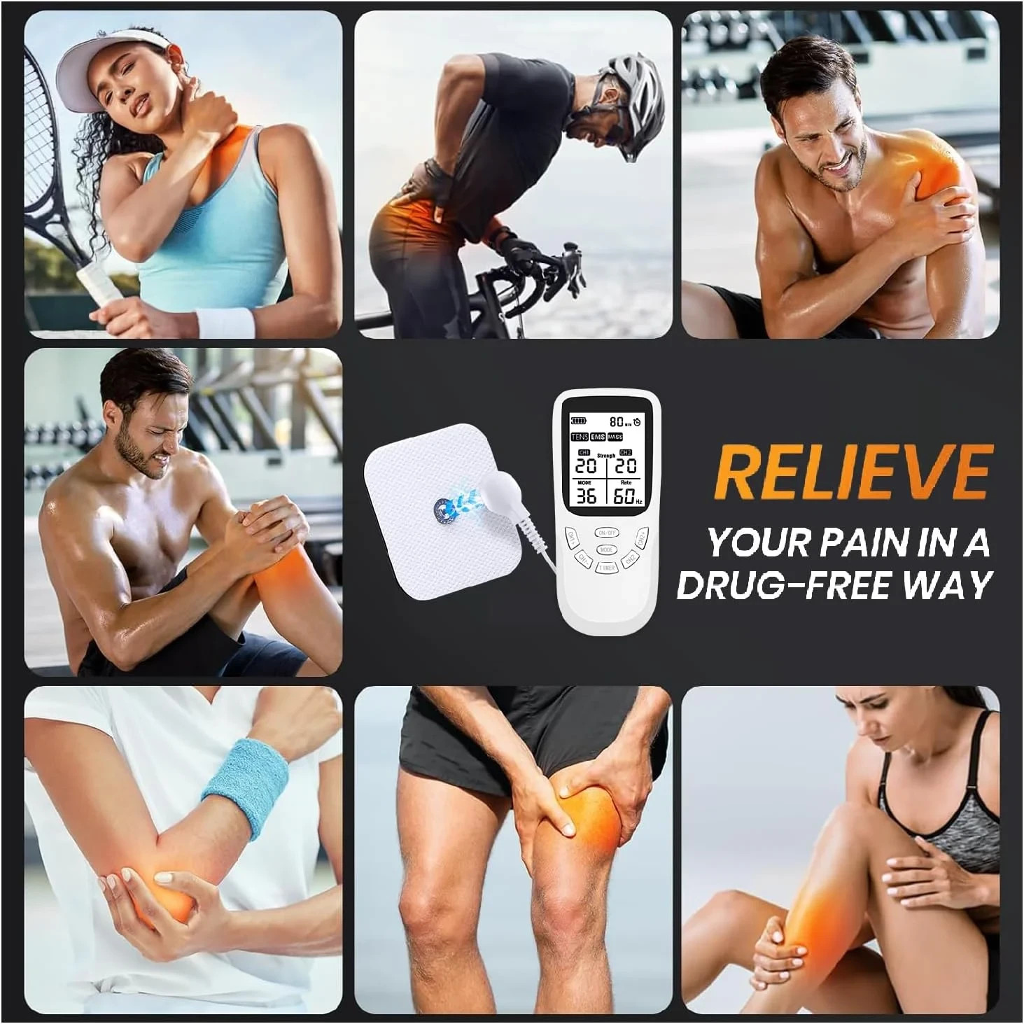 3-in-1 Muscle Stimulator with 36 Modes Massage Therapy Machine