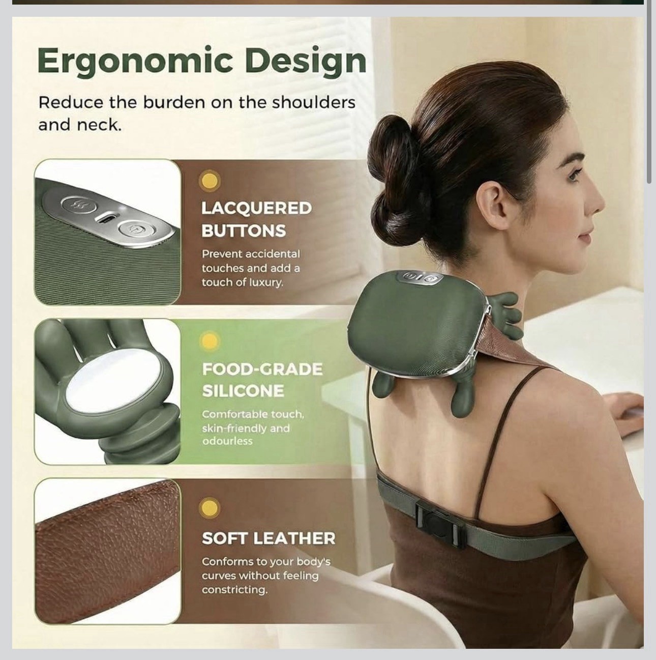 2026 Bionic Neck Shoulder Massager N7 Kneading Massager Shawl 3-Level Modes Neck