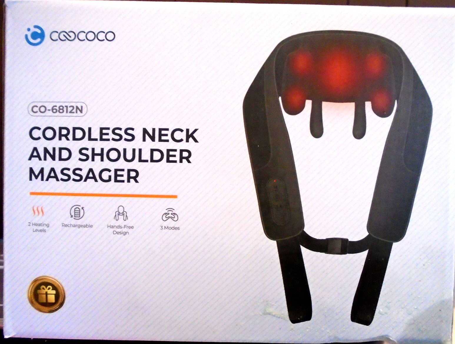 CooCoCo Cordless Neck Massager for Pain Relief Deep Tissue 6D Shiatsu Shoulder