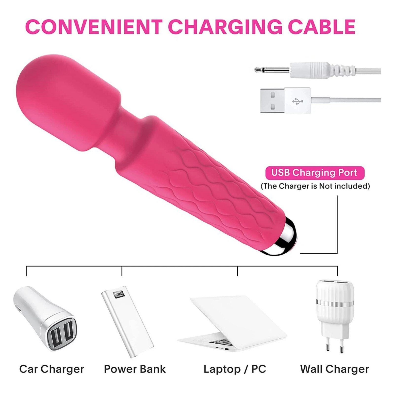 Handheld Massager 20 Speed Wand Vibrating Massage Magic Full Body Therapy Motor#