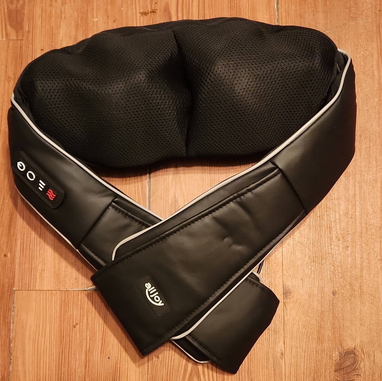 alljoy Heated Neck & Shoulder Massager for Neck Back Shoulder, Black Leather