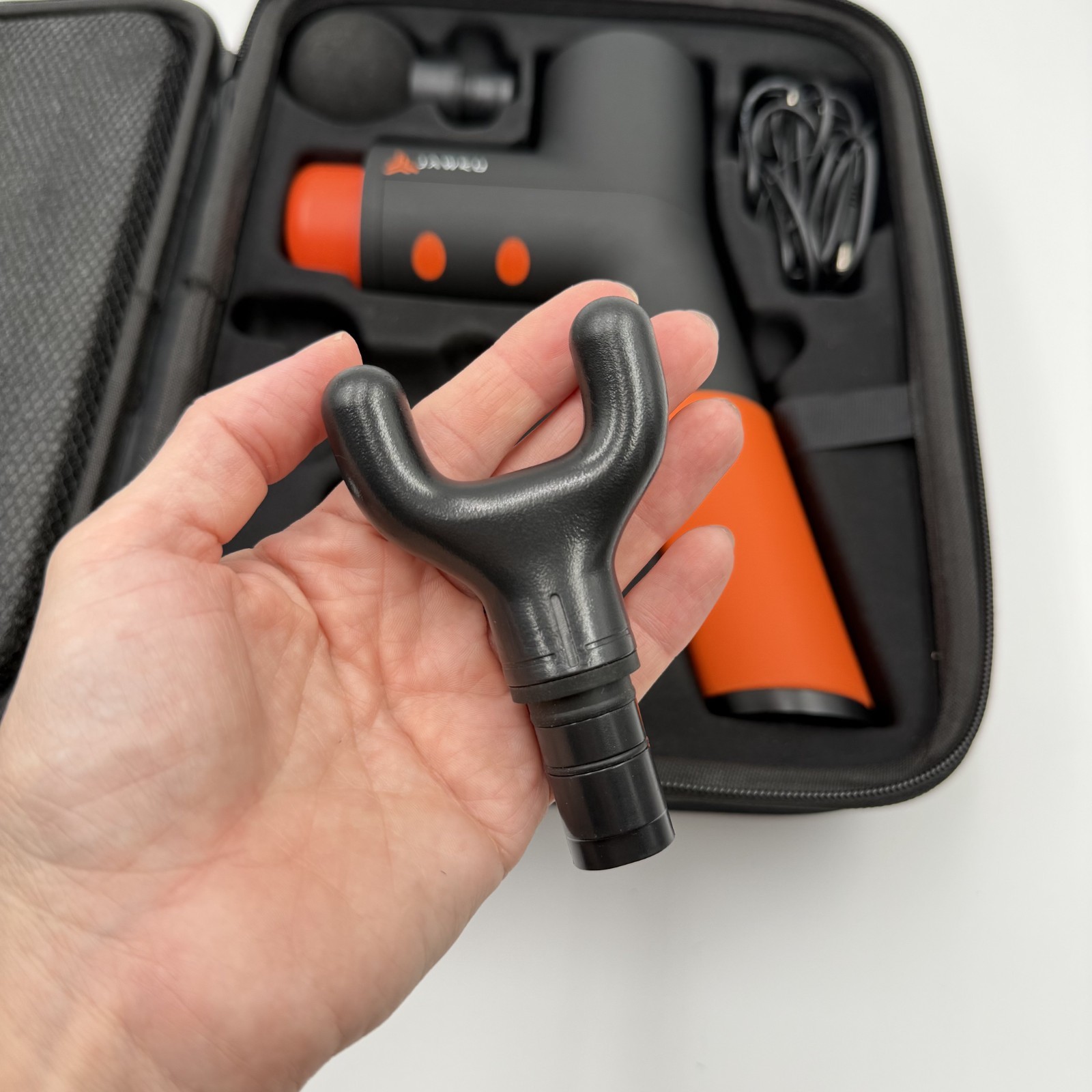 JAWKU Muscle Blaster V2 Percussion Massage Gun Massager 5-Speed 4 Heads Orange