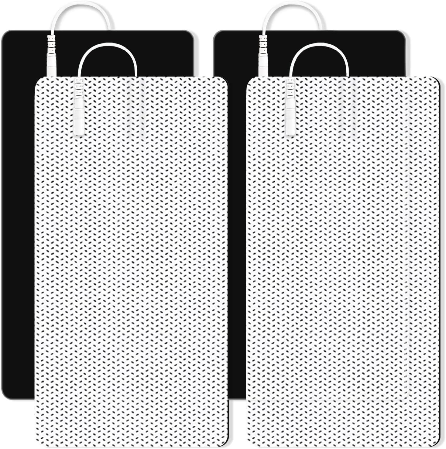 Extra Large Tens Unit Replacement Pads 4» X 8″ (4 Pcs), Premium Reusable Electr