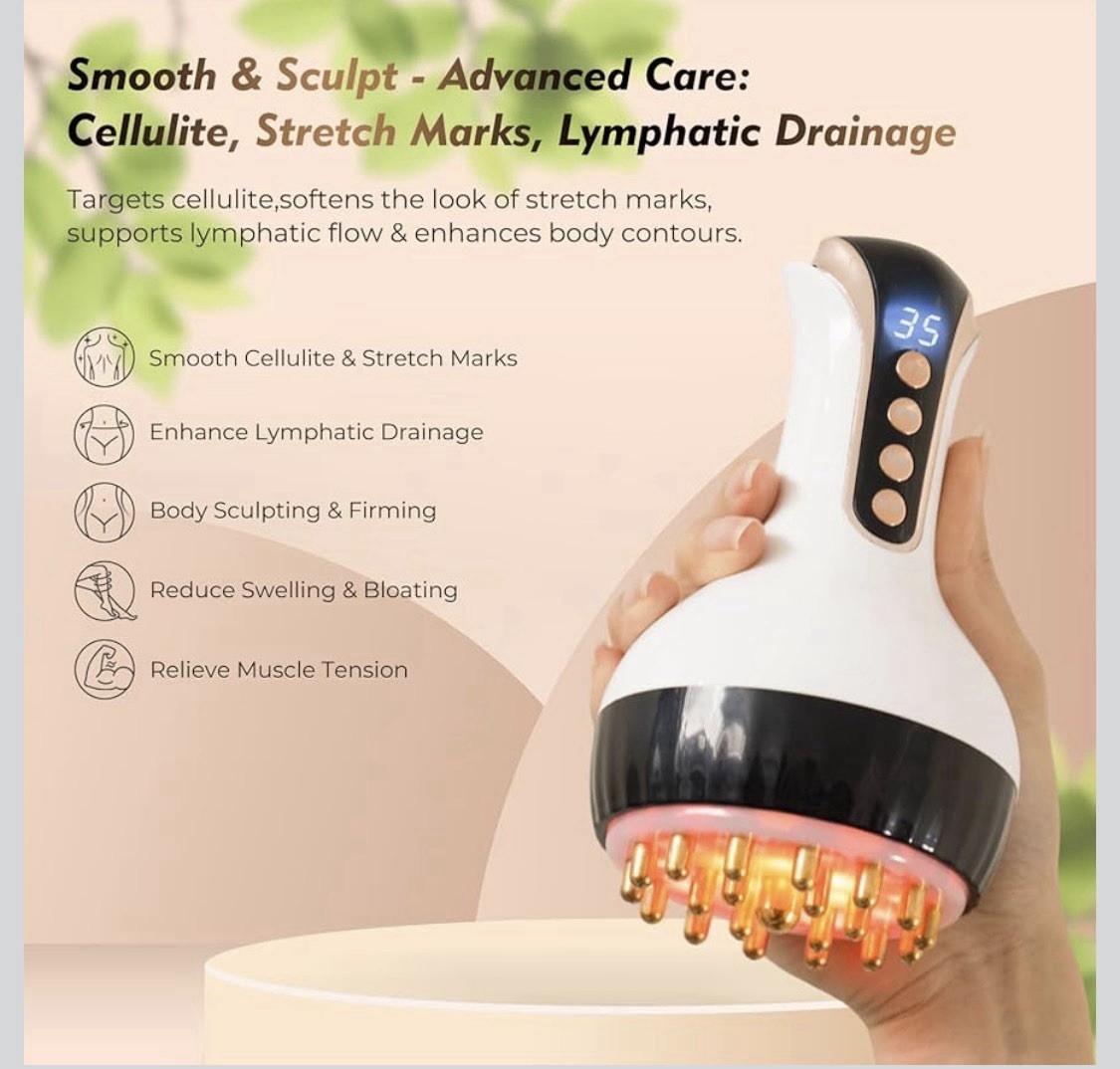 Electric Lymphatic Drainage Machine Microcurrent Meridian Body Massage Brush