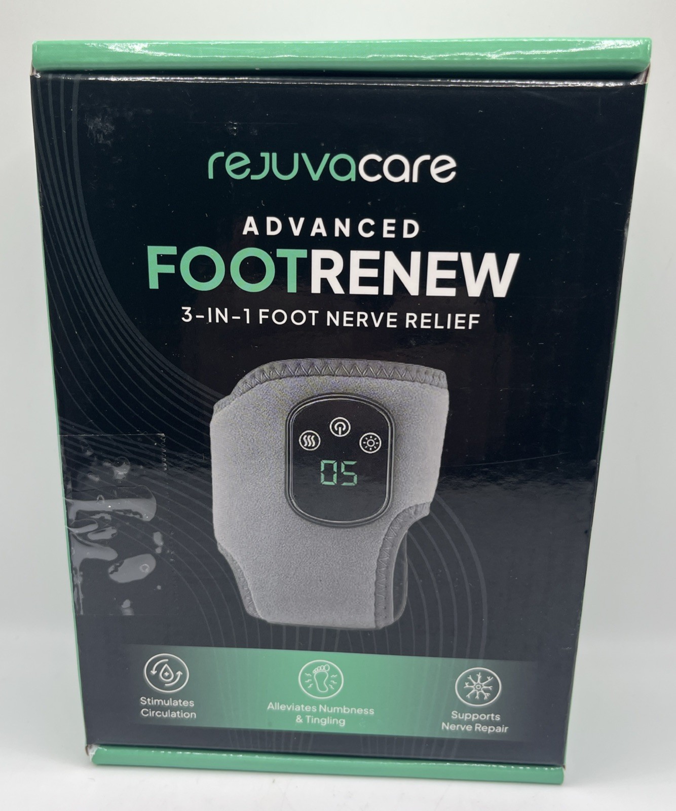 Rejuvacare Advanced FootRenew 3-In-1 Foot Nerve Relief Black. NEW FREE SHIPPING