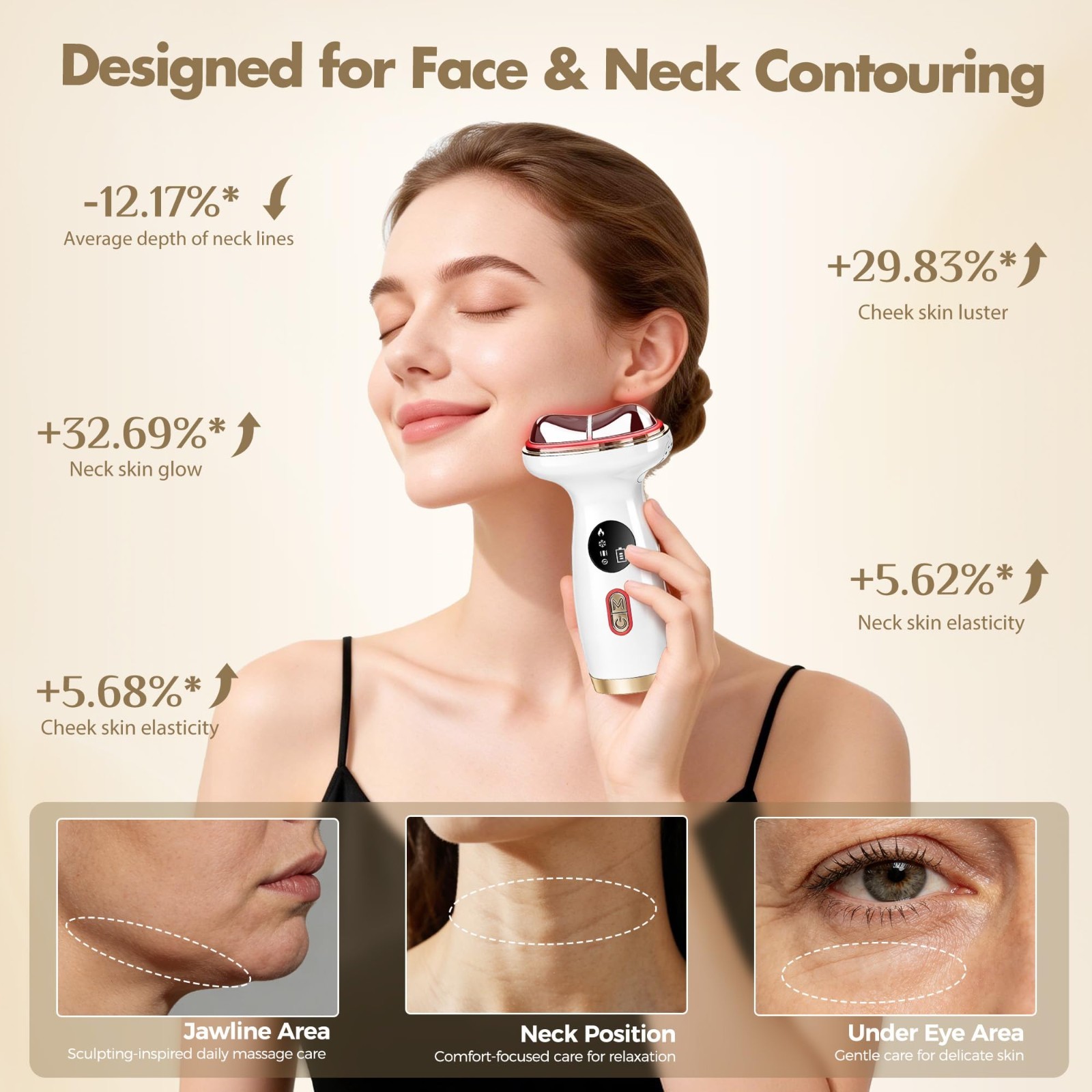 7-in-1 Facial Massager with Red Light Therapy, Cold & Heated Microcurrent Device