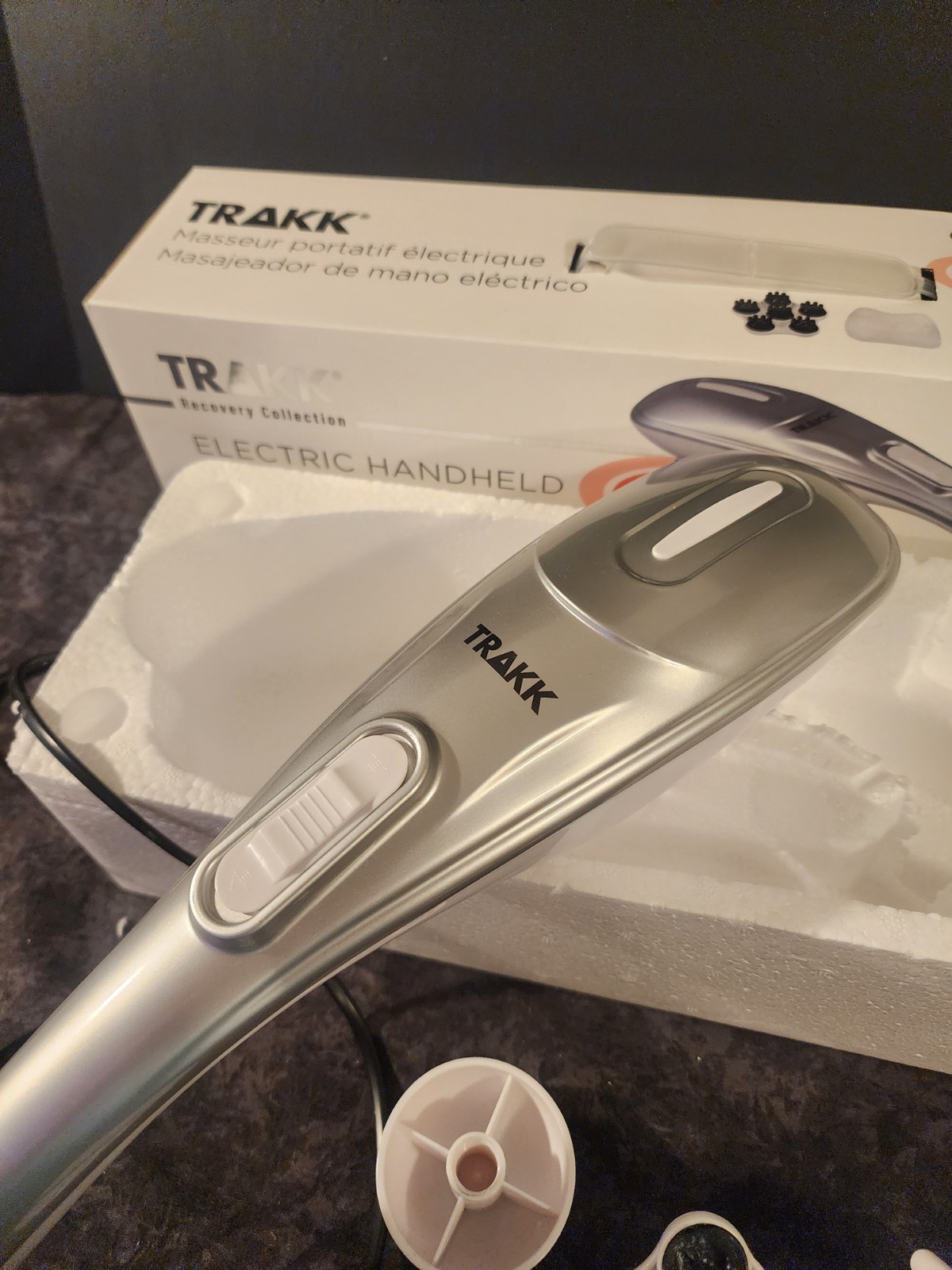 TRAKK Hand-Held Electric Portable Deep Tissue Massager Muscles Back Neck