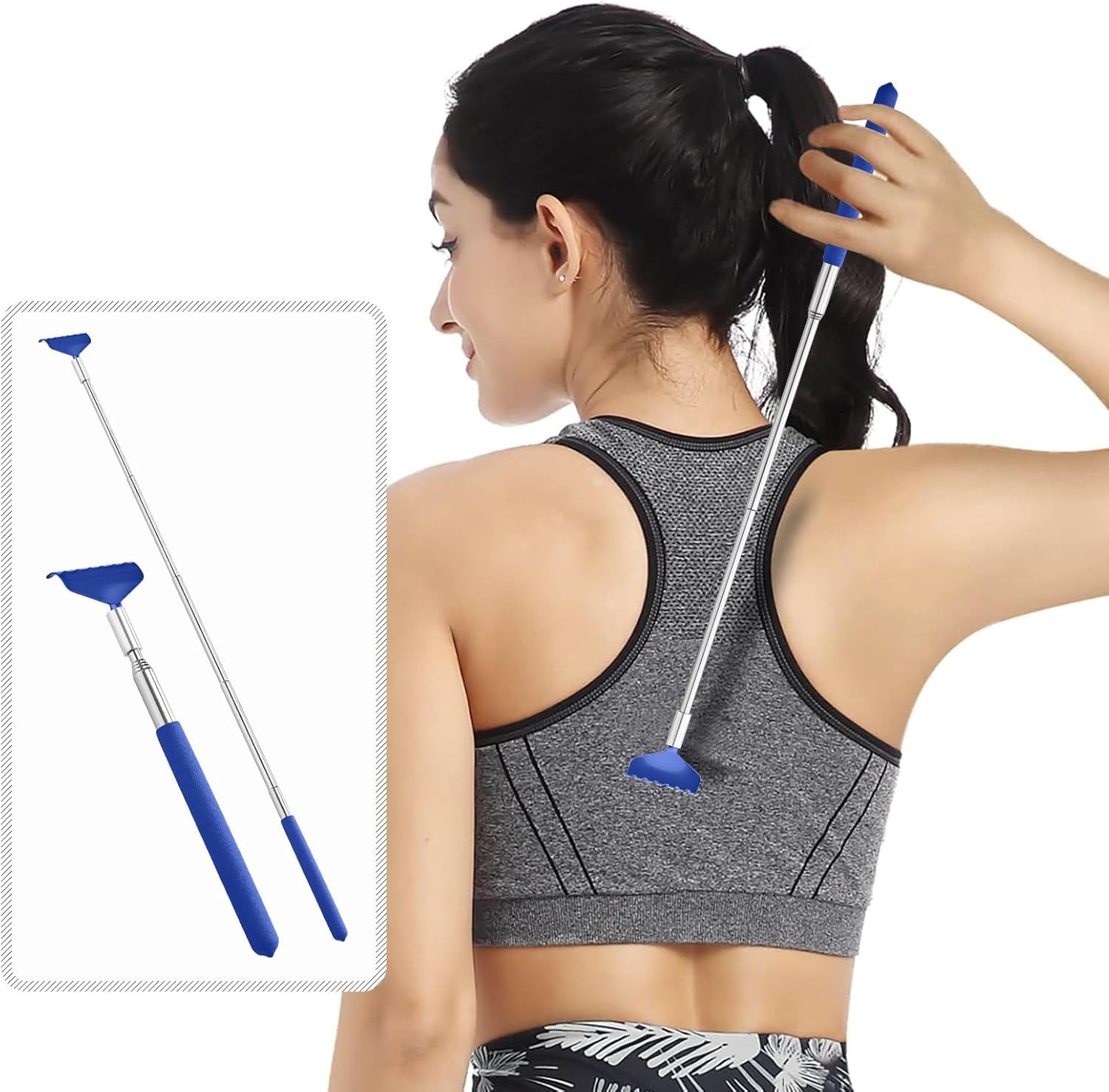 2 Pack Portable Extendable Back Scratcher, Stainless Steel Telescoping Back Scra