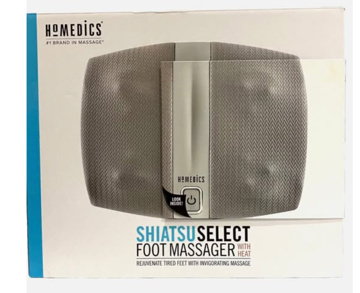 Homedics Shiatsu Air Foot Massager Heat Deep Kneading Rotating Heads