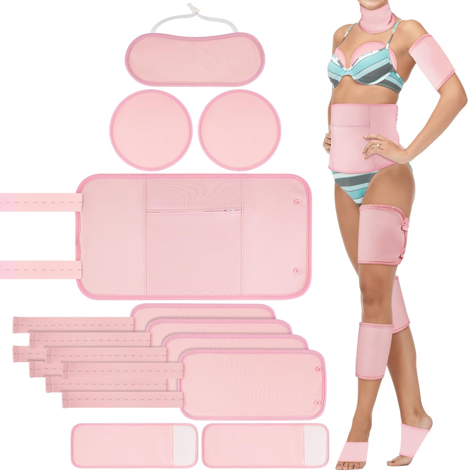 Castor Oil Pack Wrap-10 Pcs,Reusable & Adjustable Elastic Strap Castor Oil Co…